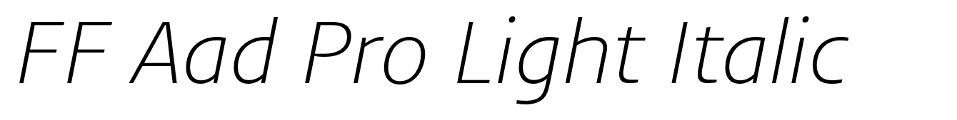 FF Aad Pro Light Italic